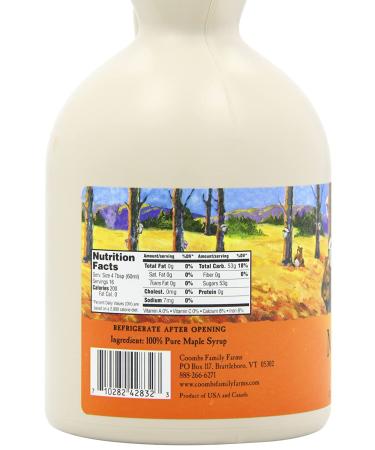 Coombs Family Farms Maple Syrup 32 Fl Oz - Pure Grade A Dark Color with Robust Taste, Frustration-Free Packaging - Buy Online on GoSupps.com