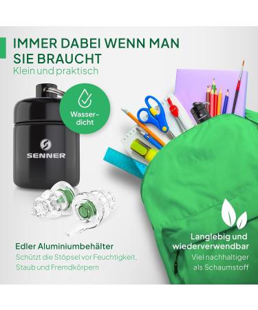 Senner Kidspro Earplugs - Reusable Hearing Protection for Children | Perfect Fit for Small Ear Ducts | Includes Aluminum Container - Buy Online on GoSupps.com