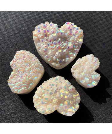 Room Decoration Gemstones for Decoration Natural Rainbow Aura Cluster Hearts Raw Crystal Cluster Heart Shape for Decoration Aura Crystal (Size : 550-600g) - Buy Online on GoSupps.com
