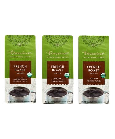 Teeccino Chicory Herbal Coffee Organic French Roast Dark Roast Caffeine Free 11 oz (312 g)