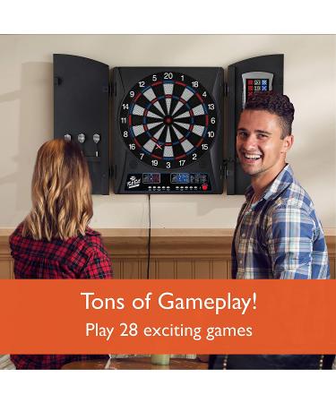 Fat Cat Mercury Electronic Dartboard with Cabinet Doors, Scoreboard, Dart Storage, Dual Display - Compact Target Face for Fast Play - Buy Online on GoSupps.com