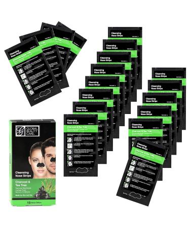 Global Beauty Care 18 Activated Charcoal & Tea Tree Nose Cleansing Strips - Blackhead Remover for Clear Skin - Buy Online on GoSupps.com