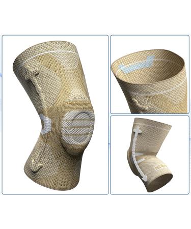 NEENCA Professional Compression Knee Sleeve with Gel Pad & Stabilizers - 3XL Skin - Pain Relief for Running & Arthritis - Buy Online on GoSupps.com