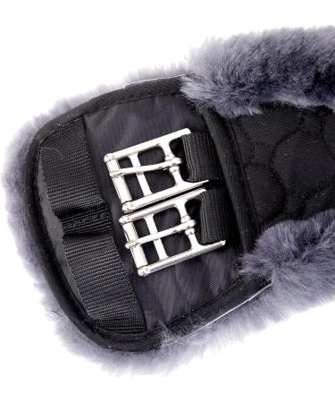 Merauno Lamb Wool Moon Belt Saddle - Anatomically Concave Short Dressage Belt in Nature Black Brown Anthracite (75cm) - Premium Merino Wool for Enhanced Slip Resistance - Buy Online on GoSupps.com