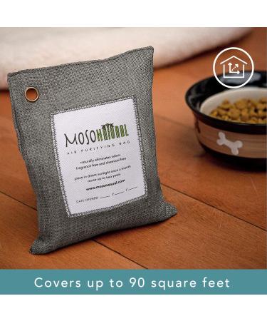 Moso Natural Air Purifying Bag 200g (4 Pack) - Scent Free Odor Eliminator for Cars, Closets, Bathrooms, Pet Areas - Bamboo Charcoal Absorber (Charcoal Grey) - Buy Online on GoSupps.com