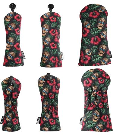 VIXYN Golf Club Covers - 3 Pack Pineapple Skull Design for Driver, Woods, and Hybrid Clubs - Buy Online on GoSupps.com