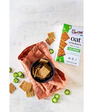 Bob's Red Mill Jalape o Oat Crackers 4.25 oz - Spicy Whole Grain Snack - Buy Online on GoSupps.com