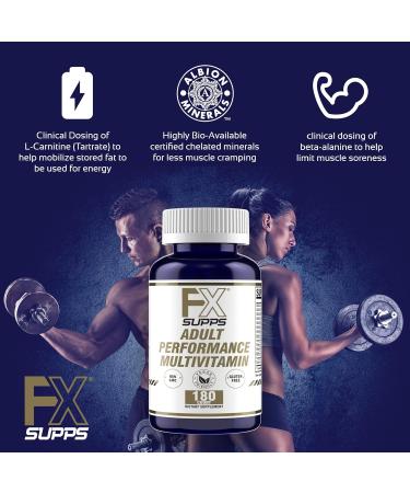 FXSUPPS Performance Multi-Vitamin with Amino Acids Beta-Alanine and L-Carnitine Enhanced Performance and Recovery 180 Tablets - Made in USA - Buy Online on GoSupps.com