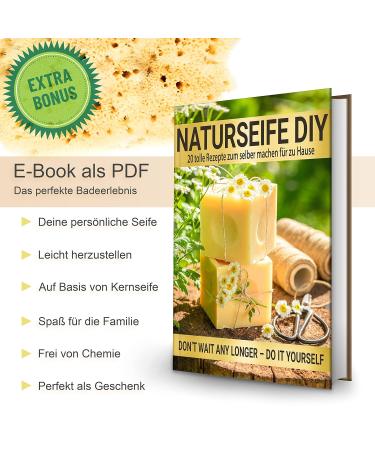 Natural Bathing Sponge - Tom & Pat Silk Sponge with Cord & Glass Trailer | Premium Quality Ideal Baby Sponge & DIY Natural Soap eBook - Buy Online on GoSupps.com