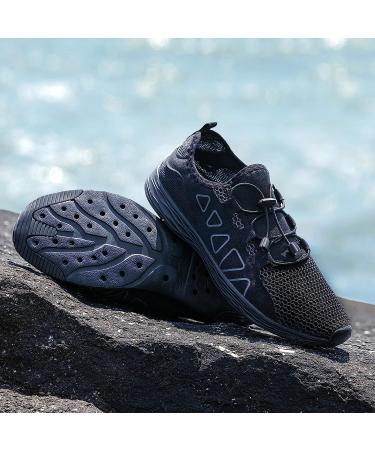 vibdiv Men's Water Shoes - Quick Drying Outdoor Aqua Shoes 11.5 All Black - Buy Online on GoSupps.com