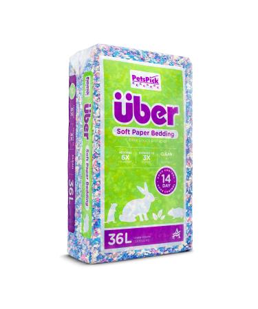 PETSPICK Uber Soft Paper Pet Bedding for Small Animals 36L Confetti