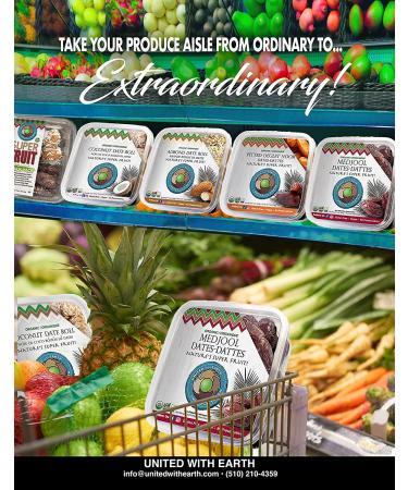 United With Earth Organic Coconut Date Rolls - 12oz (4-pack) | Non-GMO, Gluten-Free, Vegan, Paleo, Certified Organic - Buy Online on GoSupps.com