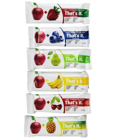 That's it Super Sampler, Pack of 12, (2 Apple+Blueberry, 2 Apple+Strawberry, 2 Apple+Pineapple, 2 Apple+Pear, 2 Apple+Cherry, 2 Apple Banana)