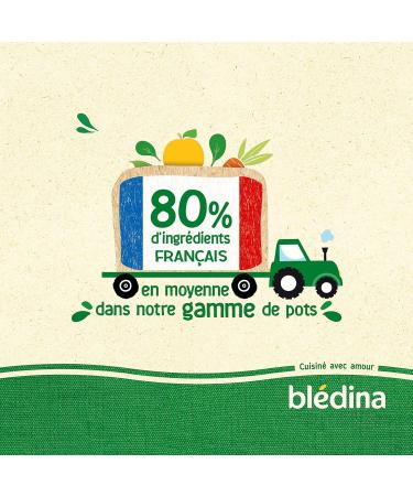 Bl dina - Small baby jars - Apples Quince - 80% French ingredients - From 4 to 6 months - 12 jars of 130g - Buy Online on GoSupps.com