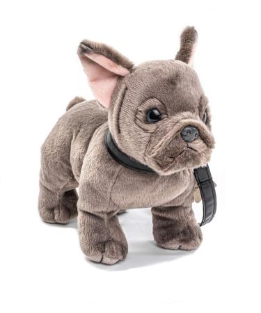 Uni -toys - French bulldog (gray) with a leash - 26 cm (length) - plush dog mastiff pet - plush toy cuddly toy gray - with a leash