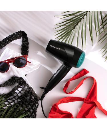 Remington D1500 Travel Hair Dryer - Small Foldable & Powerful 2000W | Global Voltage 120/220-240V Styling Nozzle & Diffuser 2 Heat/Blower Settings - Buy Online on GoSupps.com