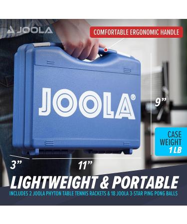 JOOLA Tour Carrying Case with Ping Pong Paddle, 18 Competition Balls, and Room for 2 Rackets - Durable High Density EVA Foam Lining - Table Tennis Storage Solution - Buy Online on GoSupps.com