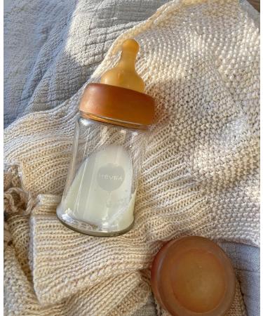 HEVEA Wide Neck Glass Baby Bottle 2-Pack, Plastic-Free, BPA and Phthalates-Free (150ml / 5oz) - Buy Online on GoSupps.com