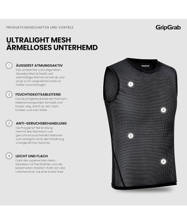 GripGrab Ultralight Cool Mesh Summer Sleeveless Cycling Undershirt - Anti-Odor Functional Shirt | Black 1-Pack - International Shipping Available - Buy Online on GoSupps.com