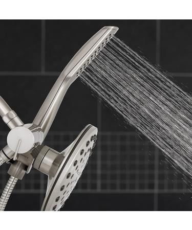 Waterpik High-Pressure Shower Wand & Rain Shower Head Combo - 12 Spray Modes, 8-Foot Hose, Brushed Nickel - Buy Online on GoSupps.com