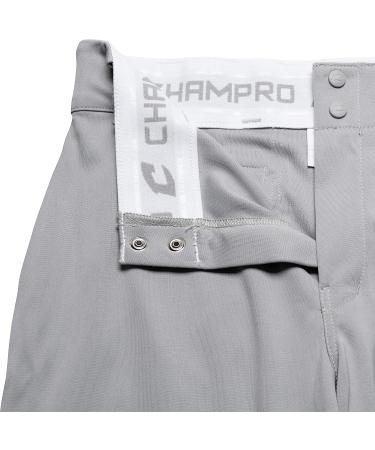 CHAMPRO Open-Bottom Baseball Pant - Loose-Fit, Adjustable Inseam, Reinforced Sliding Areas - Large, Grey - Buy Online on GoSupps.com