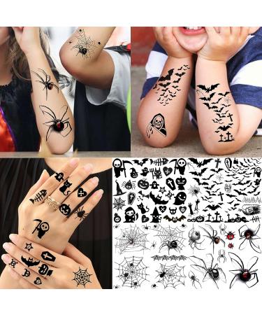 Halloween Temporary Tattoos Kit - 236+ PCS, Zombie Makeup, 3D Bats, Spider Web, Witch, Black Ghost, Pumpkin Face, Fake Scar Tattoo Stickers for Kids and Adults - Buy Online on GoSupps.com