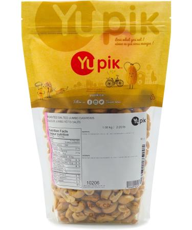 Yupik Roasted Salted Jumbo Cashews 1 kg Gluten-Free Kosher Vegan Large Crunchy Nuts Lightly Seasoned with Salt Source of Protein & Iron Savory Snacks Roasted Cashews (Salted) 1 kg (Pack of 1) - Buy Online on GoSupps.com