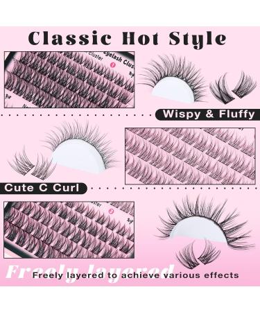 Goddvenus Lash Clusters Kit - Wispy Individual Eyelash Extensions C Curl Fluffy Waterproof Lashes (165pcs 10-18mm) - DIY Beauty Essentials for Stunning Eyes - Buy Online on GoSupps.com