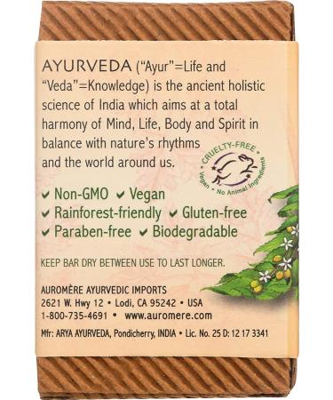 Auromere Ayurvedic Neem Vanilla Soap - Natural Herbal Cleanser 2.75 oz - Buy Online on GoSupps.com