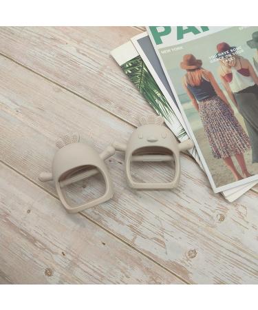 Non-Toxic Beige Animal Shaped Silicone Teething Mitten Toy - Buy Online on GoSupps.com