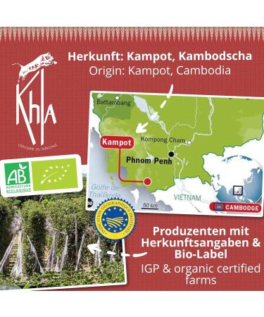 Khla Kampot Pepper Red Organic 120g | Sweet & Fruity Red Peppercorns | Grand Cru Quality from Cambodia | Ideal for Your Kitchen - Buy Online on GoSupps.com