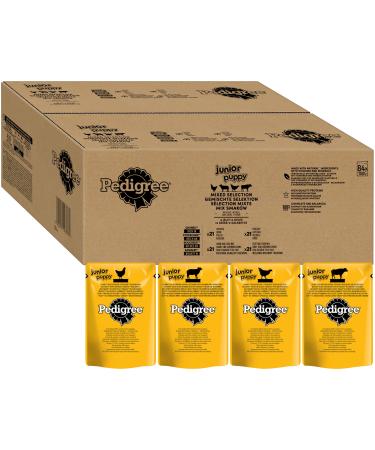 Pedigree Junior Multipack Mixed Selection in Jelly - wet dog food in portion bags for young dogs - 4 varieties - 84 x 100g