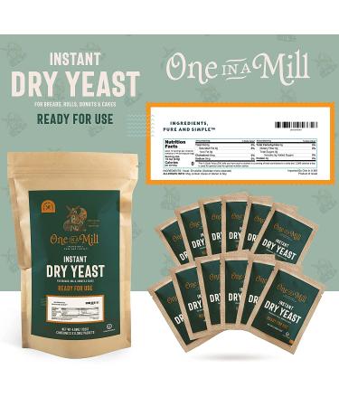 One in a Mill Instant Dry Yeast Packets - Fast Acting Self Rising Yeast for Baking Bread, Cake, Pizza Dough - Kosher - 12 Pouches - Buy Online on GoSupps.com