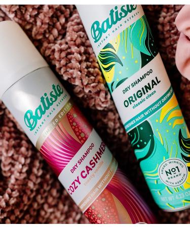 Batiste Dry Shampoo 2 Pack - Original and Cozy Cashmere Fragrance - 8.46 OZ Waterless Shampoo for Hair Texture and Oil Absorption - Buy Online on GoSupps.com