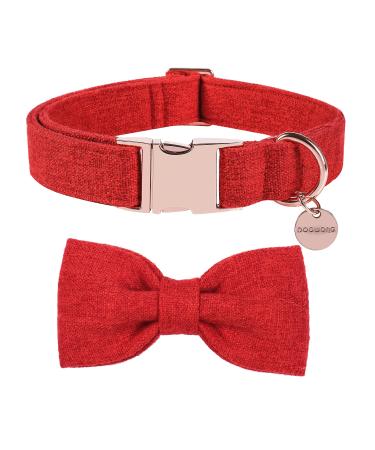 Dogwong dog collar with removable fly red pet collapse dog fly gift for girls or young dogs comfortable adjustable dog collar for small medium-sized dogs X-Small (pack of 1) red