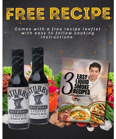 Stubbs Hickory Liquid Smoke for Cooking (148ml x 2) - Vegan Seasoning with Recipe Leaflet | Gluten-Free Liquid Smoke for Flavoring | Perfect for Vegetarians - Buy Online on GoSupps.com