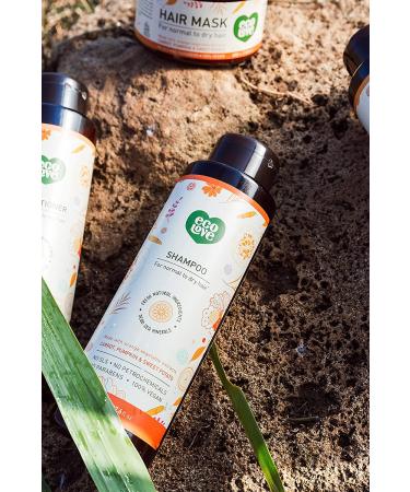 ecoLove Natural Shampoo for Dry & Color-Treated Hair - Vegan, SLS & Paraben-Free, Organic Carrot & Pumpkin Extract, 17.6 oz - Buy Online on GoSupps.com