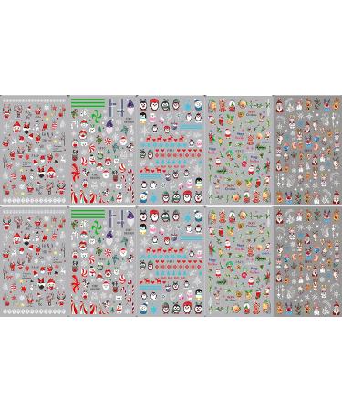 Christmas Nail Stickers: 10 Self-Adhesive Snowflake Decals - Holiday Red Xmas Design for Nail Art Decoration - Buy Online on GoSupps.com
