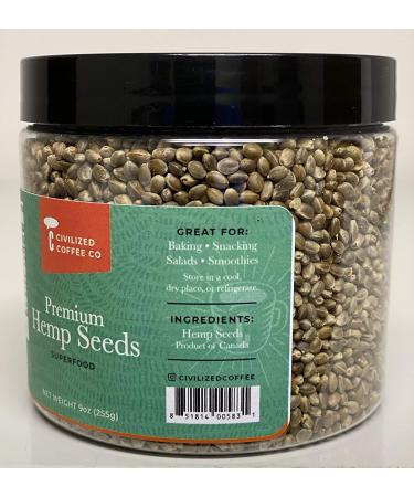 Civilized Coffee Hemp Seeds Whole Superfood for Snacking & Baking Gluten-Free  Jar (9 oz) 9 Ounce (Pack of 1) - Buy Online on GoSupps.com