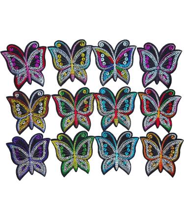 Qingxi Charm 24pcs Assorted Colors Sequin Butterfly Embroidered Patches - DIY Craft Applique for Clothes, Hats, Shoes - Sew on/Iron on - Buy Online on GoSupps.com
