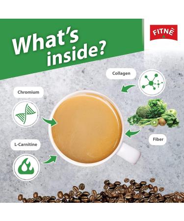 FITNE Premium Instant Coffee Packets Mix with Fiber 4 000 mg Collagen Cactus Extract L-Carnitine High Chromium No Sugar Sucralose Sweetener 10 Sachets Fiber & Collagen 10 Count (Pack of 1) - Buy Online on GoSupps.com