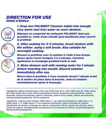 Polident Daily Denture Cleaner 4 in 1 Cleaning System Stain and Plaque Remover Triple Mint Fresh 96 Tablets (Packaging May Vary) & POLIGRIP Power Hold + Seal Beauty + Power Hold + Seal - Buy Online on GoSupps.com