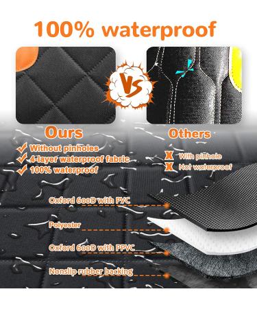 URPOWER Dog Seat Cover Car Hammock 100% Waterproof 600D Heavy Duty Scratch Proof Nonslip Back Seat Cover for Cars Trucks SUVs - Standard Size (54x58) - Black/Orange - Buy Online on GoSupps.com