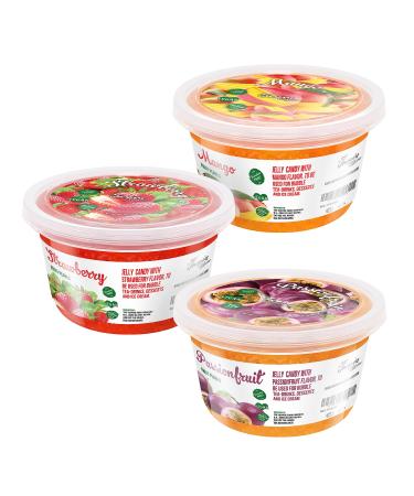 Inspire food bubble tea pearl set - 3 -pack popping boba fruit beads |Strawberry Mango Maracuja | Tapioka pearls 100% vegan and gluten -free without artificial dye 450g of strawberry mango maracuya 3 x 450 grams - Buy Online on GoSupps.com