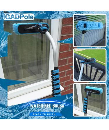 IGADPole 24ft(7m) Washing Kit: Water-fed Brush Cobweb Duster and 10 (25cm) Squeegee and Soap Dispenser Window Cleaning Pole Water Fed Telescopic Brush Window Cleaner Equipment 7m (24ft) Pole - Buy Online on GoSupps.com