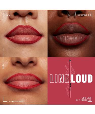 NYX Professional Makeup Line Loud Lip Liner - On A Mission (Blue Red) | Longwear Lip Pencil with Jojoba Oil & Vitamin E - Buy Online on GoSupps.com