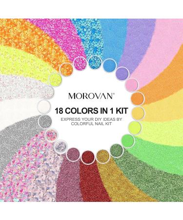 Morovan Poly Gel Starter Set - 20 Color Glitter Clear Poly Gel Nails with UV Lamp Base & Top Coat Slip Solution - Perfect for Women's Nail Art - Buy Online on GoSupps.com
