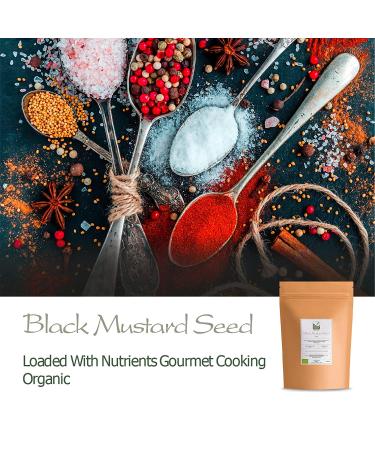Organic Black Mustard Seeds 200g - Spicy Cooking Ingredient - Whole Dark Mustard Seed - Buy Online on GoSupps.com