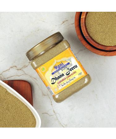 Rani Dhana-Jeeru (Coriander-Cumin Blend 50-50) Powder 16oz (1lb) 454g PET Jar Natural | Salt Free | Vegan | Gluten Friendly | Non-GMO | Kosher | Indian Origin Net Wt. 16oz (1lb) 454g - Buy Online on GoSupps.com