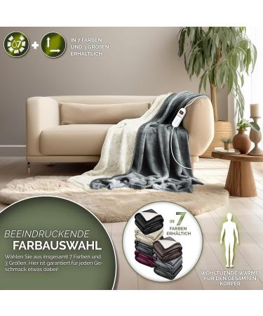Sinnlein Electric Heating Ceiling 160x120cm | T V S d GS Certified | 9 Temperature Levels | Cuddly Blanket for Bed & Sofa | Automatic Switch-Off & Digital Timer - Light Gray - Buy Online on GoSupps.com